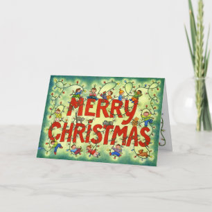 Kind in de Lichten van Kerstmis - het Wenskaart Feestdagen Kaart