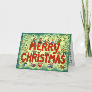 Kind in de Lichten van Kerstmis - het Wenskaart Feestdagen Kaart