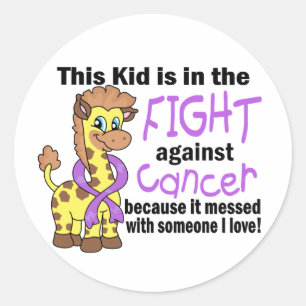 Kind in de strijd tegen kanker ronde sticker