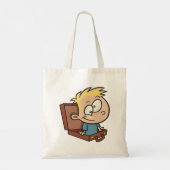 Kind in een Canvas tas in een koffer (Achterkant)