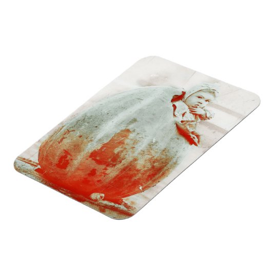 kind in een gigantische pompoen magneet (Linkerzijde)