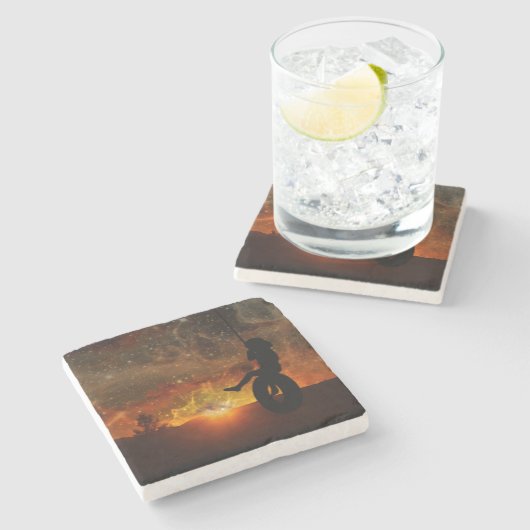 Kind in Onderzetter met trekstang (Zijkant)