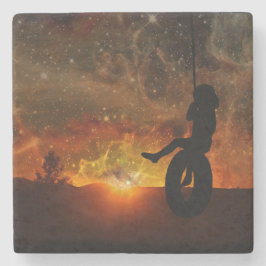 Kind in Onderzetter met trekstang