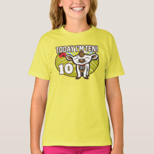 Kind is 10 jaar, vandaag ben ik 10! Schattigee Koe T-shirt