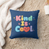 Kind is Cool Pastel Retro Bubble Typography Throw Kussen (Deken)