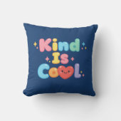 Kind is Cool Pastel Retro Bubble Typography Throw Kussen (Voorkant)