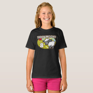Kind is vandaag 8 jaar, ik ben 8! Schattige lam T-shirt