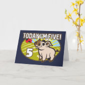 Kind is vijf jaar, vandaag ben ik vijf! Schattige Kaart (Gele Bloem)