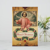 KIND JESUS MET ANGELS EN CHRISMAS CROWNS BRIEFPAPIER (Staand voorkant)