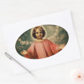 KIND JESUS MET ANGELS, OVALE STICKER (Envelop)