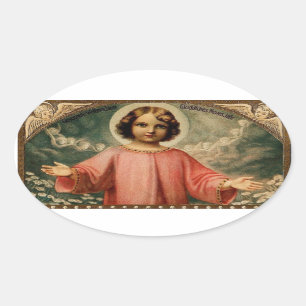 KIND JESUS MET ANGELS, OVALE STICKER