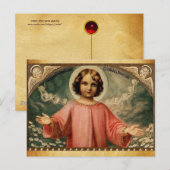 KIND JESUS MET ANGELS, Parchment Briefkaart (Voorkant / Achterkant)