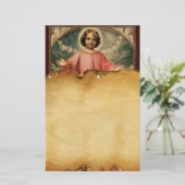 KIND JESUS MET ANGELS, Parchment Briefpapier (Staand voorkant)