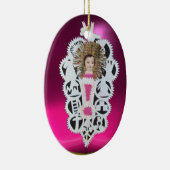 Kind Jezus, Antiek kerstpapier Keramisch Ornament (Rechts)