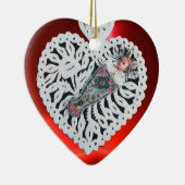 Kind Jezus, Antiek kerstpapier Keramisch Ornament (Rechts)