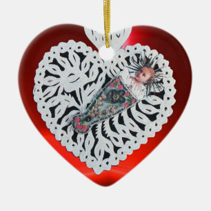 Kind Jezus, Antiek kerstpapier Keramisch Ornament