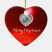 Kind Jezus, Antiek kerstpapier Keramisch Ornament (Achterkant)