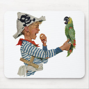  kind, jongen die pirate Parrot Bird speelt Muismat