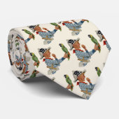  kind, jongen die pirate Parrot Bird speelt Stropdas (Opgerold)