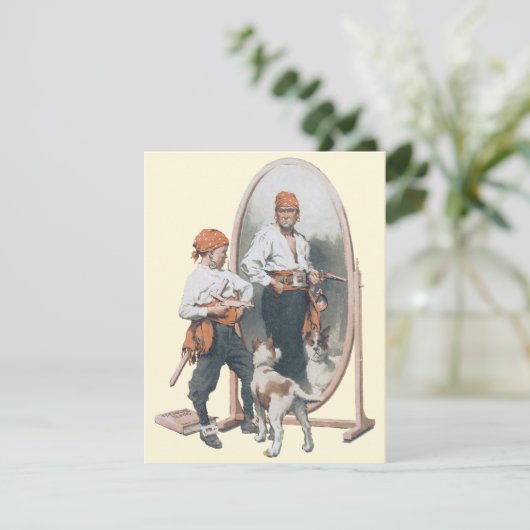  Kind, Jongen Pirate, Dog, Mirror, Buccaneer (Staand voorkant)