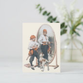  Kind, Jongen Pirate, Dog, Mirror, Buccaneer Briefkaart (Staand voorkant)