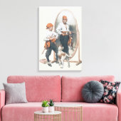  Kind, Jongen Pirate, Dog, Mirror, Buccaneer Canvas Afdruk (Insitu (Woonkamer))