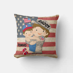 Kind jongen, zoon, hoegende soldaat Pap Pillow Kussen