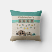 Kind kamer Ladybugs toevoegen naam groen Kussen (Voorkant)