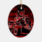 Kind Karts zijn RED Hot! Keramisch Ornament (Rechts)