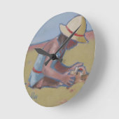 Kind Kut klein meisje dat in zand speelt Ronde Klok (Hoek)