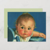 Kind, Kute Baby in een Hoogstoel Uitnodiging (Voorkant / Achterkant)