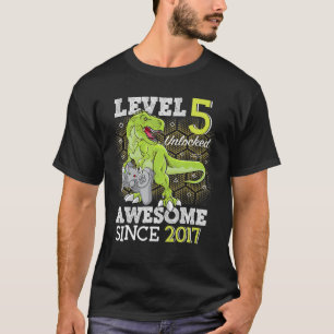 Kind Level 5 Unlocked Geweldige 2017 5 jaar oude g T-shirt