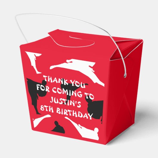 Kind martial arts karate Verjaardagsfeestgunst box Bedankdoosjes (Achterkant)