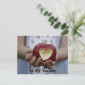 Kind met appelhart feestdagenkaart (Staand voorkant)