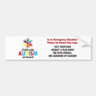 Kind met autisme aan boord Autisme bewustzijn Clas Bumpersticker
