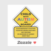 KIND MET AUTISme AAN BOORD Sticker (Vel)