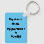 Kind met Autisme Emergency Sleutelhanger (Achterkant)