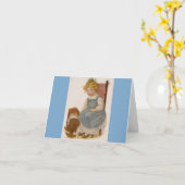 kind met Doll Painting Notecard Kaart (Gele Bloem)