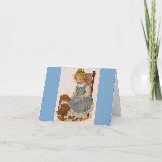 kind met Doll Painting Notecard Kaart (Voorkant)