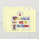 Kind met Donkerbruin Meisje 2 van het Autisme Briefkaart (Voorkant / Achterkant)