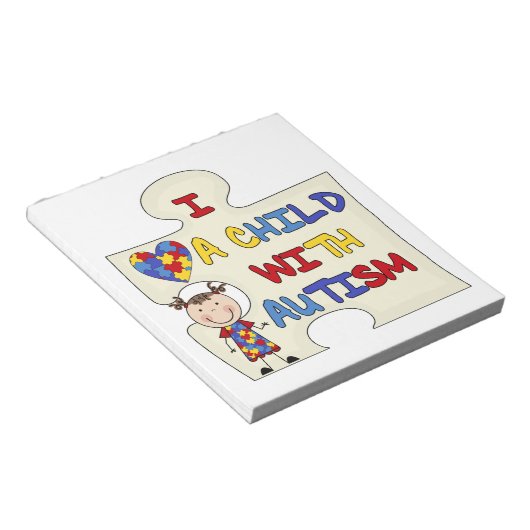 Kind met Donkerbruin Meisje 2 van het Autisme Notitieblok (Schuin)