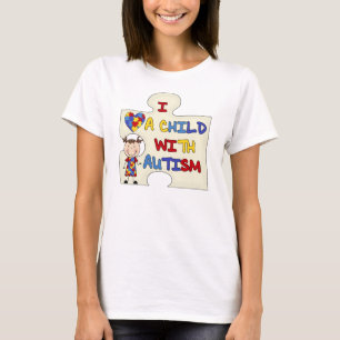 Kind met Donkerbruin Meisje 2 van het Autisme T-shirt