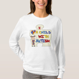 Kind met Donkerbruin Meisje 2 van het Autisme T-shirt