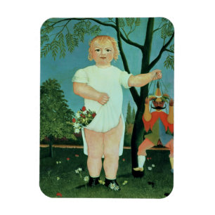Kind met een pop, c.1903 (olie op canvas) magneet