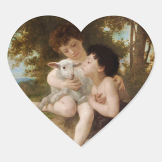 Kind met een witte lamp Hartelijk dank Hart Sticker