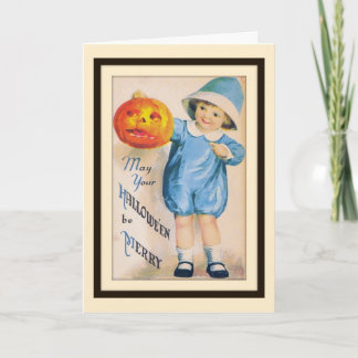 Kind met Halloween Jack O' Lantern kaart