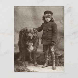 Kind met hond, C1885 Briefkaart