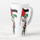 Kind met Keffiyeh Palestina Vlag en Olijfboom Latte Mok (Rechterhoek)