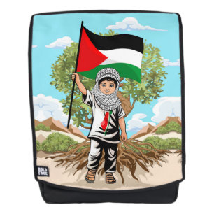 Kind met Keffiyeh Palestina Vlag en Olijfboom Rugtassen