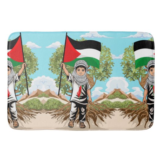 Kind met Keffiyeh Palestine Vlag Badmat (Voorkant)
